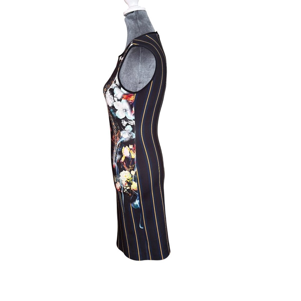 Clover Canyon Sleeveless Bodycon Floral & Stripe Dress Size S - Picture 3 of 7